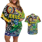 Personalised Eels NRL Celebrating 50 Years of Naidoc Couples Matching Off Shoulder Short Dress and Hawaiian Shirt NAIDOC Week 2025 Aboriginal