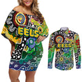 Personalised Eels NRL Celebrating 50 Years of Naidoc Couples Matching Off Shoulder Short Dress and Long Sleeve Button Shirt NAIDOC Week 2025 Aboriginal