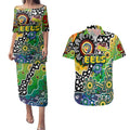 Personalised Eels NRL Celebrating 50 Years of Naidoc Couples Matching Puletasi and Hawaiian Shirt NAIDOC Week 2025 Aboriginal