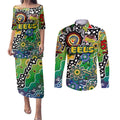 Personalised Eels NRL Celebrating 50 Years of Naidoc Couples Matching Puletasi and Long Sleeve Button Shirt NAIDOC Week 2025 Aboriginal