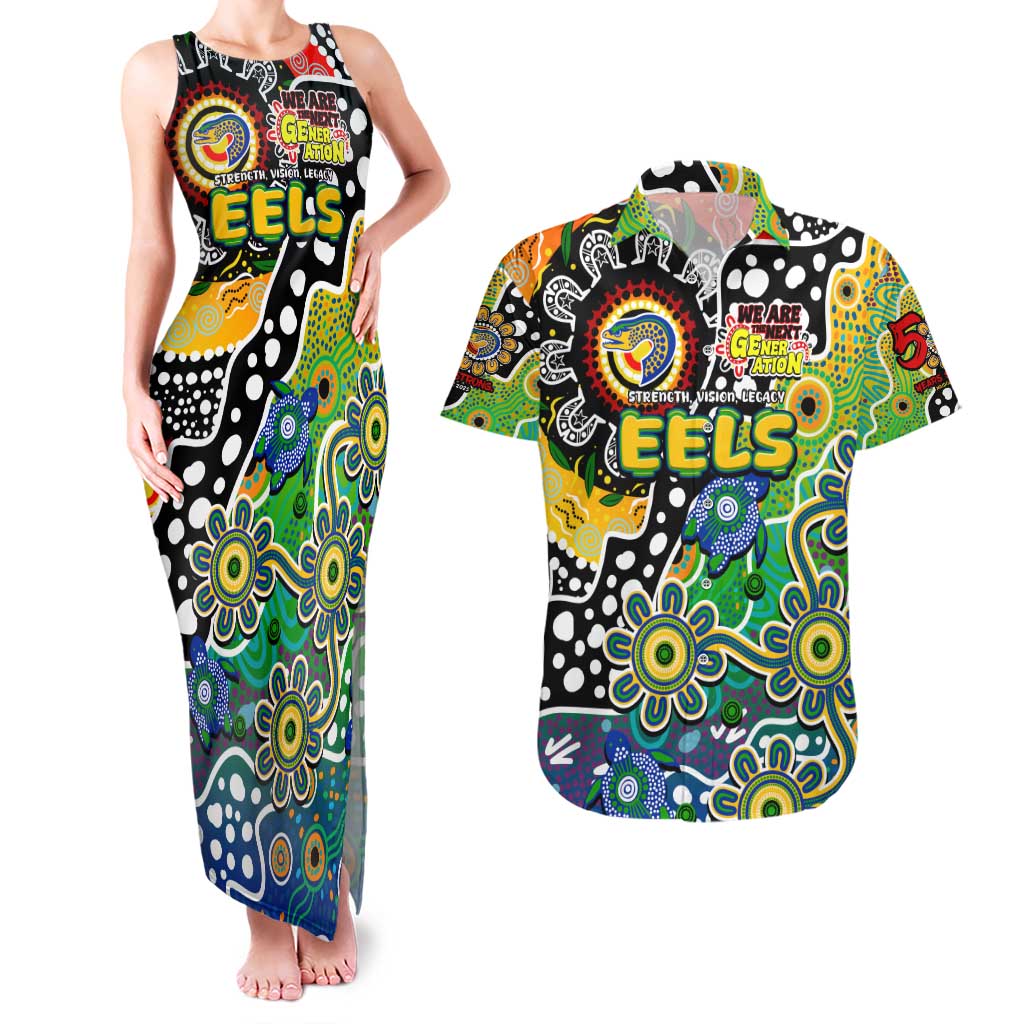 Personalised Eels NRL Celebrating 50 Years of Naidoc Couples Matching Tank Maxi Dress and Hawaiian Shirt NAIDOC Week 2025 Aboriginal