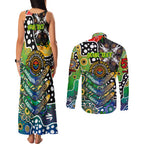 Personalised Eels NRL Celebrating 50 Years of Naidoc Couples Matching Tank Maxi Dress and Long Sleeve Button Shirt NAIDOC Week 2025 Aboriginal