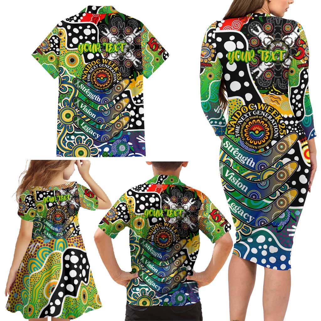 Personalised Eels NRL Celebrating 50 Years of Naidoc Family Matching Long Sleeve Bodycon Dress and Hawaiian Shirt NAIDOC Week 2025 Aboriginal