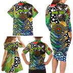 Personalised Eels NRL Celebrating 50 Years of Naidoc Family Matching Long Sleeve Bodycon Dress and Hawaiian Shirt NAIDOC Week 2025 Aboriginal