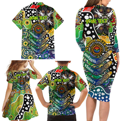 Personalised Eels NRL Celebrating 50 Years of Naidoc Family Matching Long Sleeve Bodycon Dress and Hawaiian Shirt NAIDOC Week 2025 Aboriginal