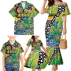 Personalised Eels NRL Celebrating 50 Years of Naidoc Family Matching Mermaid Dress and Hawaiian Shirt NAIDOC Week 2025 Aboriginal