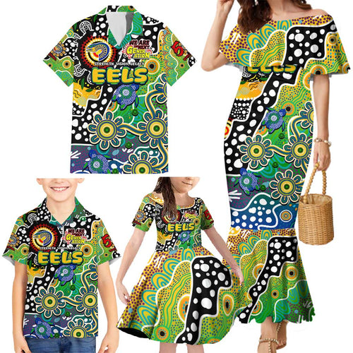 Personalised Eels NRL Celebrating 50 Years of Naidoc Family Matching Mermaid Dress and Hawaiian Shirt NAIDOC Week 2025 Aboriginal