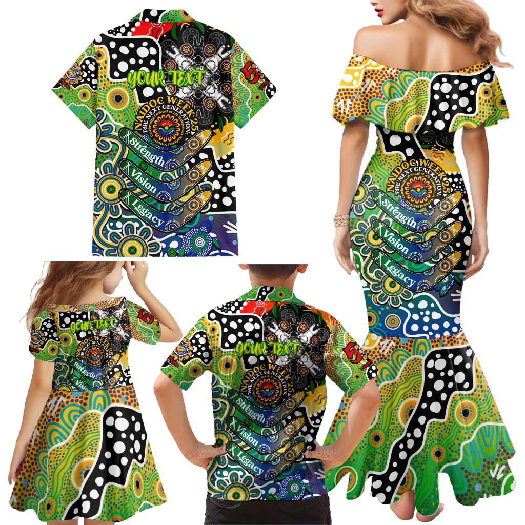 Personalised Eels NRL Celebrating 50 Years of Naidoc Family Matching Mermaid Dress and Hawaiian Shirt NAIDOC Week 2025 Aboriginal