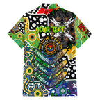 Personalised Eels NRL Celebrating 50 Years of Naidoc Family Matching Off The Shoulder Long Sleeve Dress and Hawaiian Shirt NAIDOC Week 2025 Aboriginal