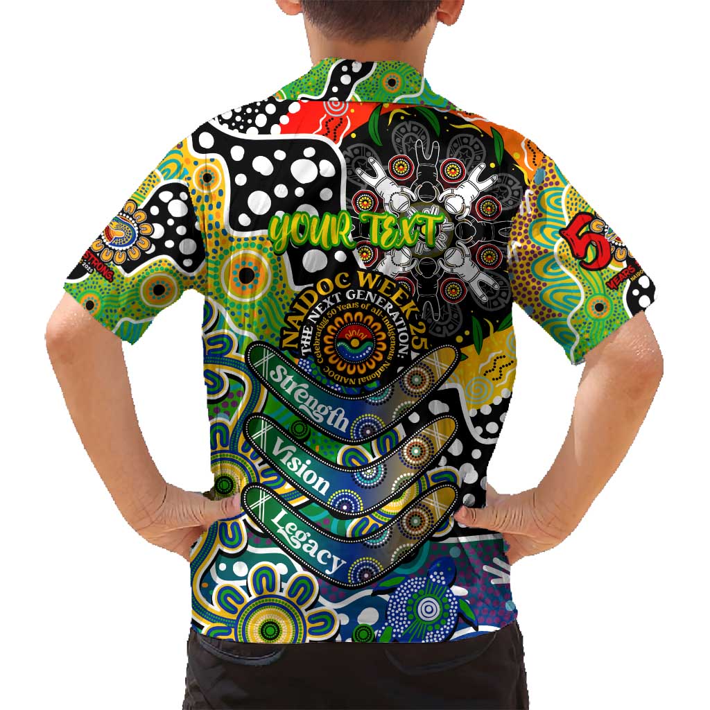 Personalised Eels NRL Celebrating 50 Years of Naidoc Family Matching Off Shoulder Maxi Dress and Hawaiian Shirt NAIDOC Week 2025 Aboriginal