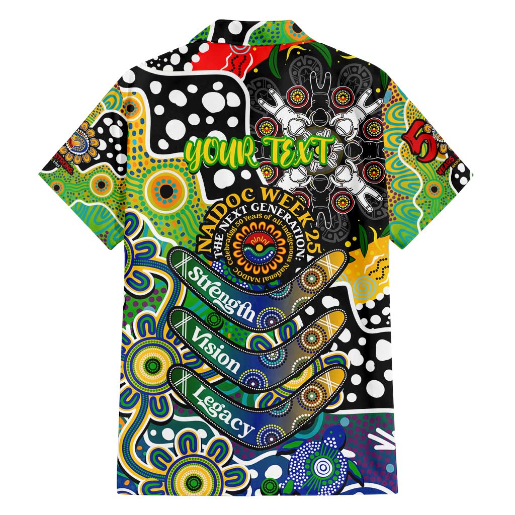 Personalised Eels NRL Celebrating 50 Years of Naidoc Family Matching Off Shoulder Maxi Dress and Hawaiian Shirt NAIDOC Week 2025 Aboriginal