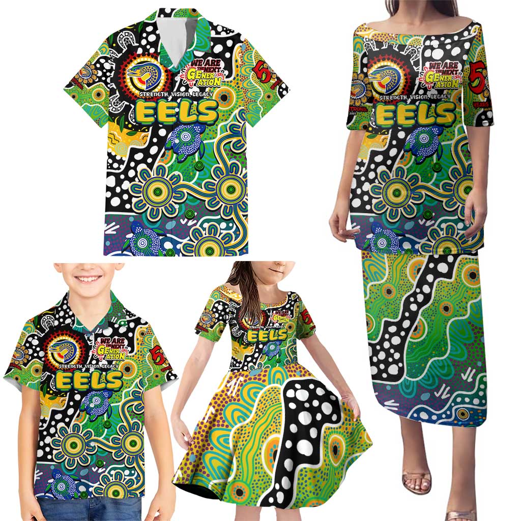 Personalised Eels NRL Celebrating 50 Years of Naidoc Family Matching Puletasi and Hawaiian Shirt NAIDOC Week 2025 Aboriginal