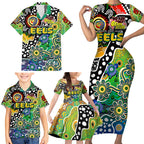 Personalised Eels NRL Celebrating 50 Years of Naidoc Family Matching Short Sleeve Bodycon Dress and Hawaiian Shirt NAIDOC Week 2025 Aboriginal