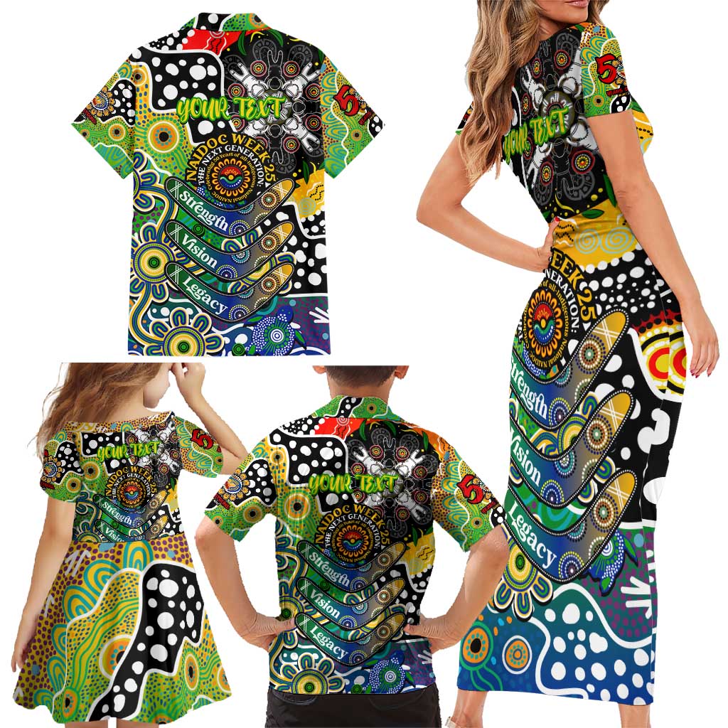 Personalised Eels NRL Celebrating 50 Years of Naidoc Family Matching Short Sleeve Bodycon Dress and Hawaiian Shirt NAIDOC Week 2025 Aboriginal
