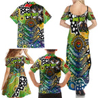 Personalised Eels NRL Celebrating 50 Years of Naidoc Family Matching Summer Maxi Dress and Hawaiian Shirt NAIDOC Week 2025 Aboriginal