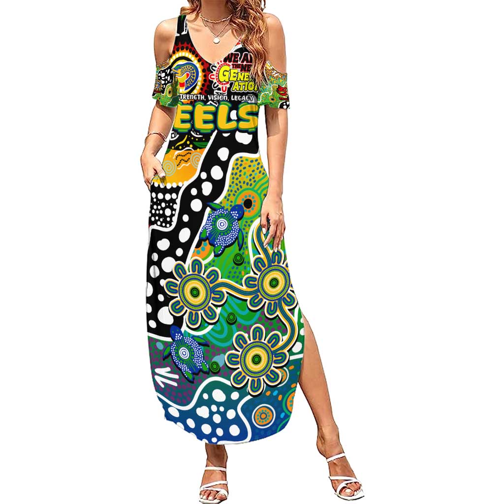 Personalised Eels NRL Celebrating 50 Years of Naidoc Family Matching Summer Maxi Dress and Hawaiian Shirt NAIDOC Week 2025 Aboriginal