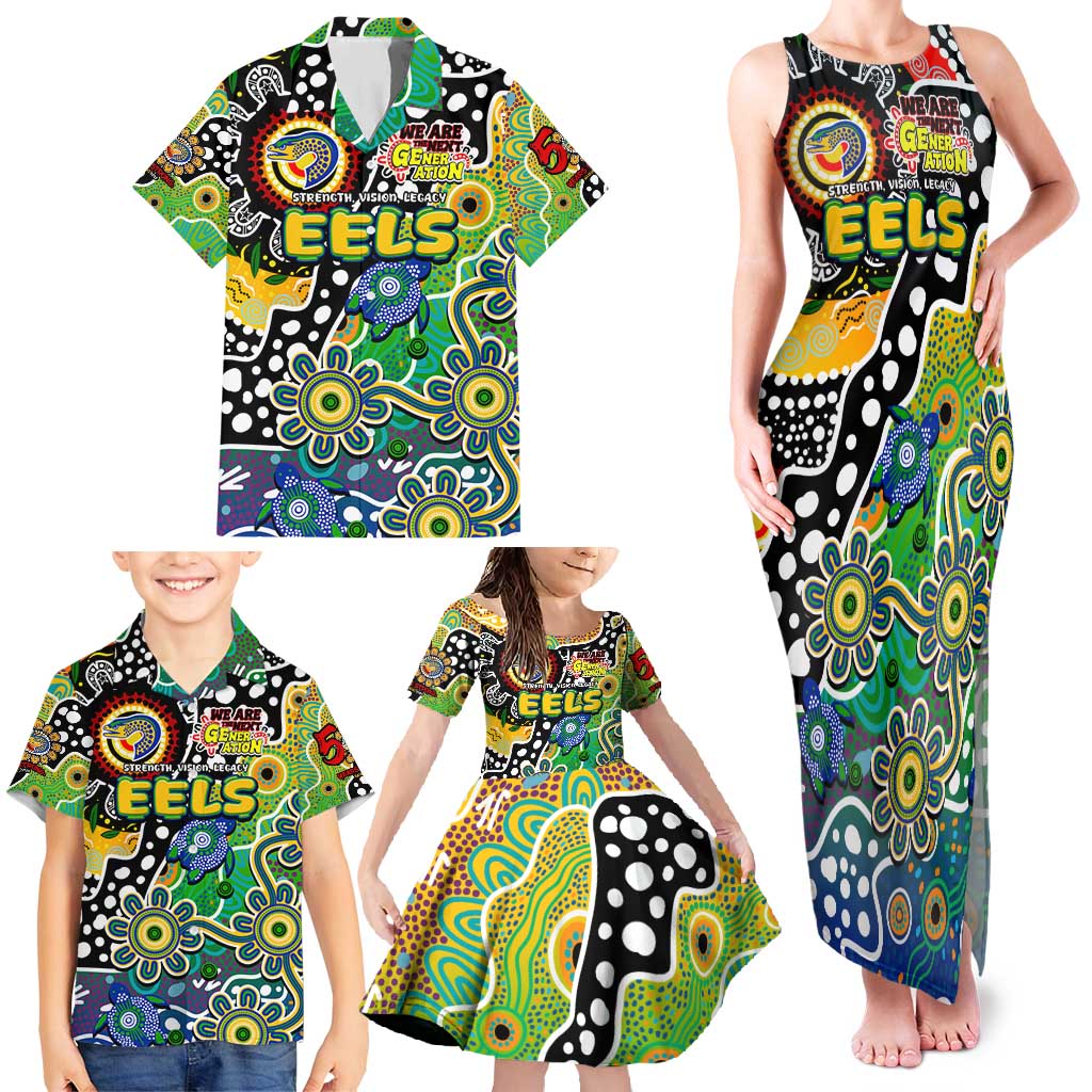 Personalised Eels NRL Celebrating 50 Years of Naidoc Family Matching Tank Maxi Dress and Hawaiian Shirt NAIDOC Week 2025 Aboriginal