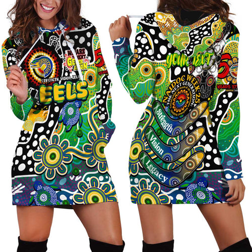 Personalised Eels NRL Celebrating 50 Years of Naidoc Hoodie Dress NAIDOC Week 2025 Aboriginal