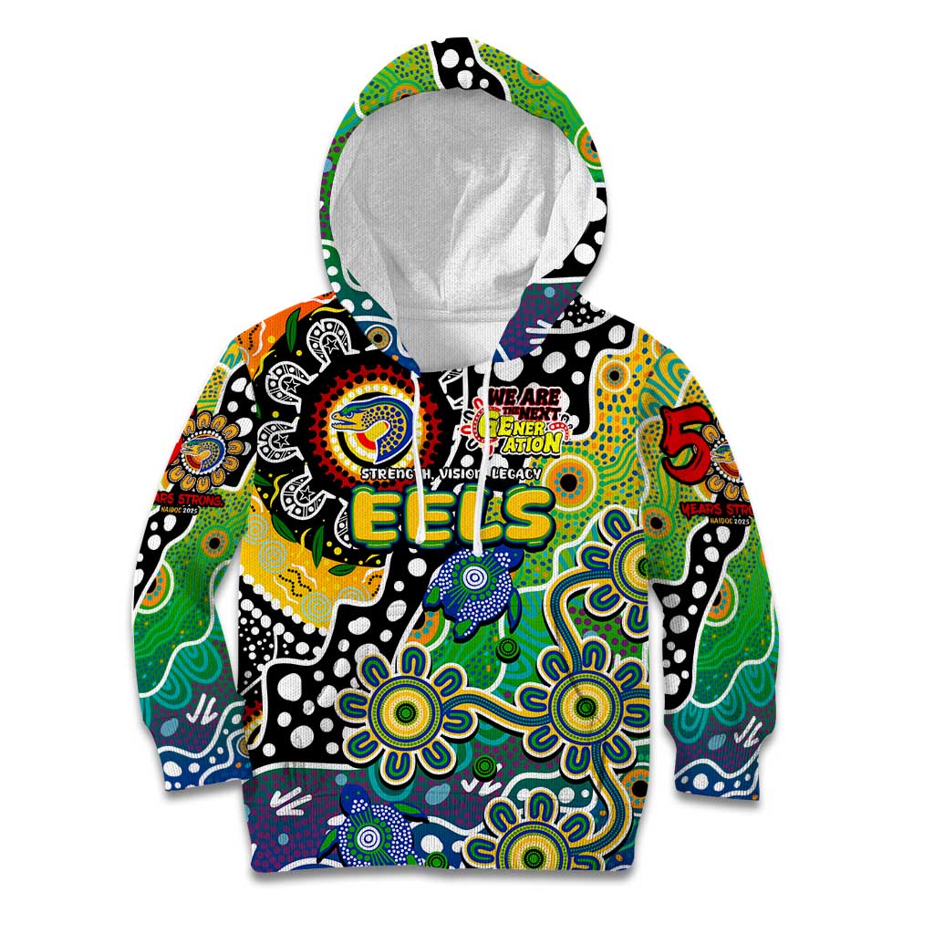 Personalised Eels NRL Celebrating 50 Years of Naidoc Kid Hoodie NAIDOC Week 2025 Aboriginal