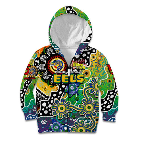 Personalised Eels NRL Celebrating 50 Years of Naidoc Kid Hoodie NAIDOC Week 2025 Aboriginal