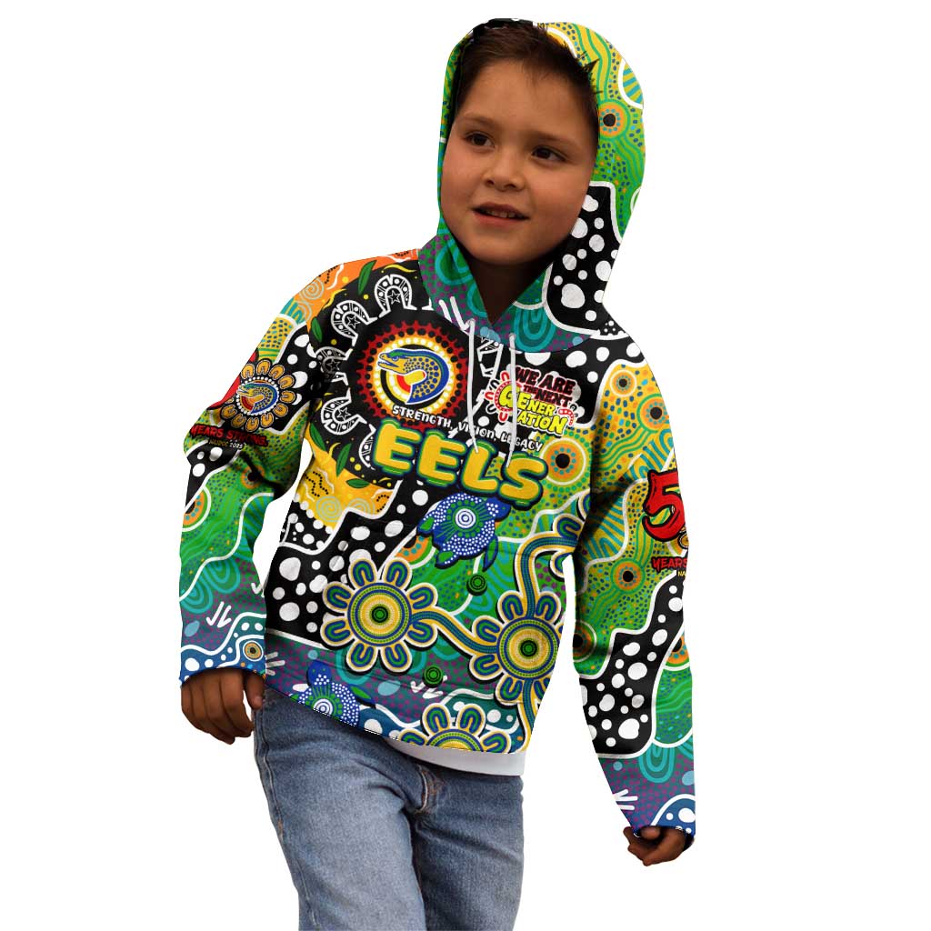 Personalised Eels NRL Celebrating 50 Years of Naidoc Kid Hoodie NAIDOC Week 2025 Aboriginal