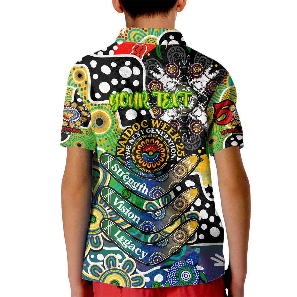 Personalised Eels NRL Celebrating 50 Years of Naidoc Kid Polo Shirt NAIDOC Week 2025 Aboriginal