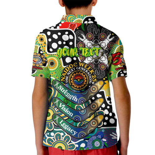 Personalised Eels NRL Celebrating 50 Years of Naidoc Kid Polo Shirt NAIDOC Week 2025 Aboriginal