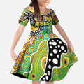 Personalised Eels NRL Celebrating 50 Years of Naidoc Kid Short Sleeve Dress NAIDOC Week 2025 Aboriginal