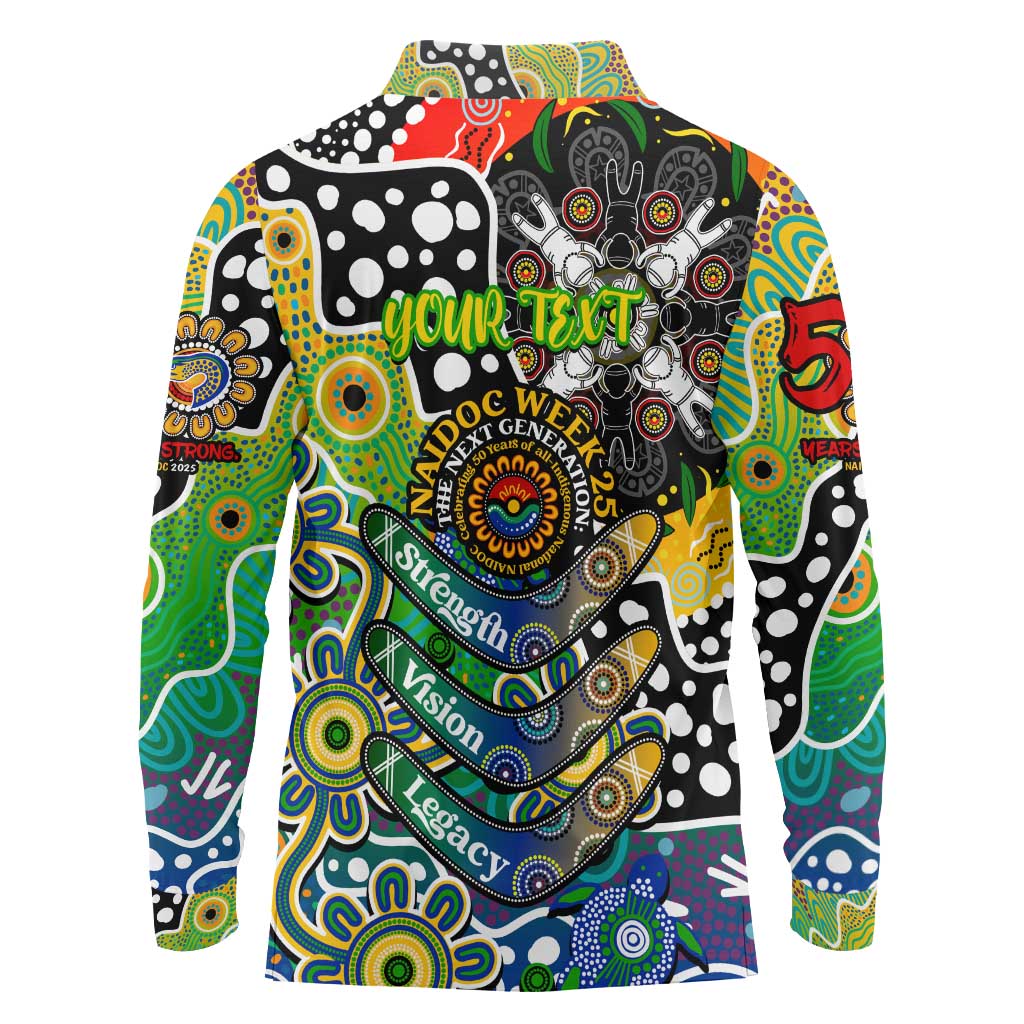 Personalised Eels NRL Celebrating 50 Years of Naidoc Long Sleeve Polo Shirt NAIDOC Week 2025 Aboriginal