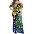 Personalised Eels NRL Celebrating 50 Years of Naidoc Off Shoulder Maxi Dress NAIDOC Week 2025 Aboriginal