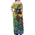 Personalised Eels NRL Celebrating 50 Years of Naidoc Off Shoulder Maxi Dress NAIDOC Week 2025 Aboriginal