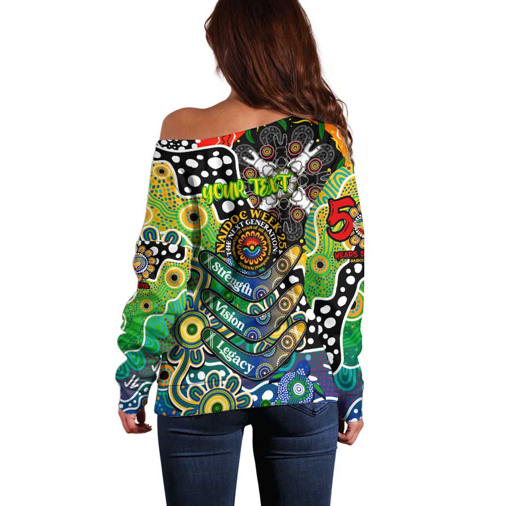 Personalised Eels NRL Celebrating 50 Years of Naidoc Off Shoulder Sweater NAIDOC Week 2025 Aboriginal