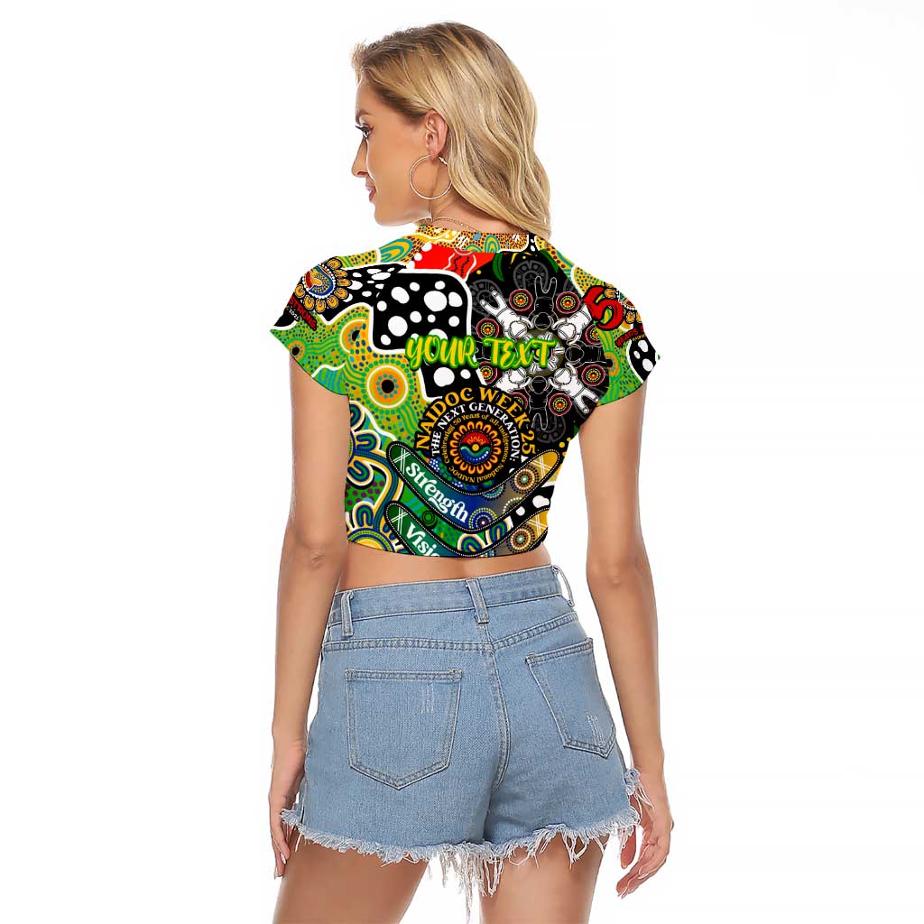 Personalised Eels NRL Celebrating 50 Years of Naidoc Raglan Cropped T Shirt NAIDOC Week 2025 Aboriginal