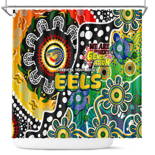 Eels NRL Celebrating 50 Years of Naidoc Shower Curtain NAIDOC Week 2025 Aboriginal
