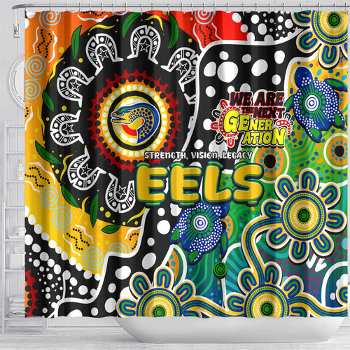 Eels NRL Celebrating 50 Years of Naidoc Shower Curtain NAIDOC Week 2025 Aboriginal
