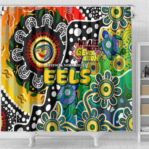 Eels NRL Celebrating 50 Years of Naidoc Shower Curtain NAIDOC Week 2025 Aboriginal