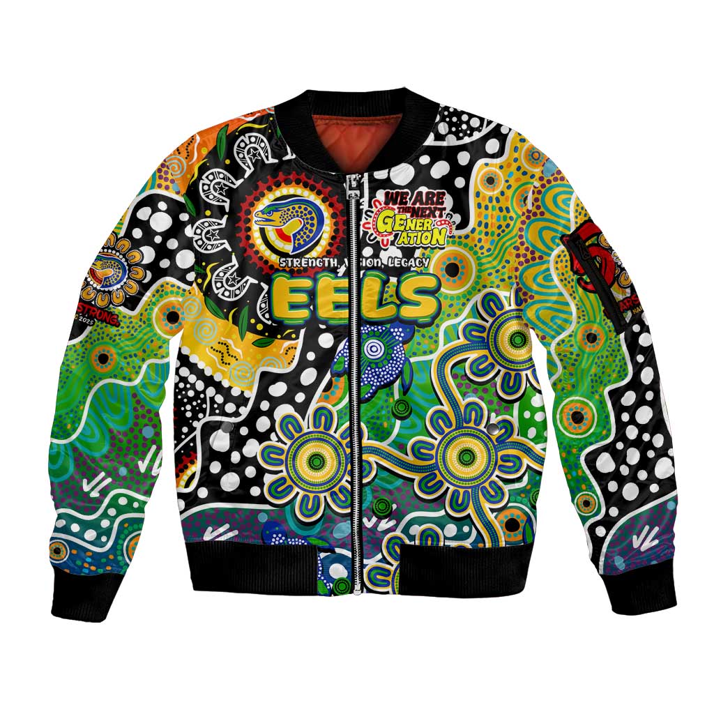 Personalised Eels NRL Celebrating 50 Years of Naidoc Sleeve Zip Bomber Jacket NAIDOC Week 2025 Aboriginal