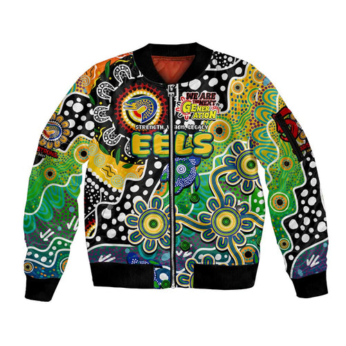 Personalised Eels NRL Celebrating 50 Years of Naidoc Sleeve Zip Bomber Jacket NAIDOC Week 2025 Aboriginal