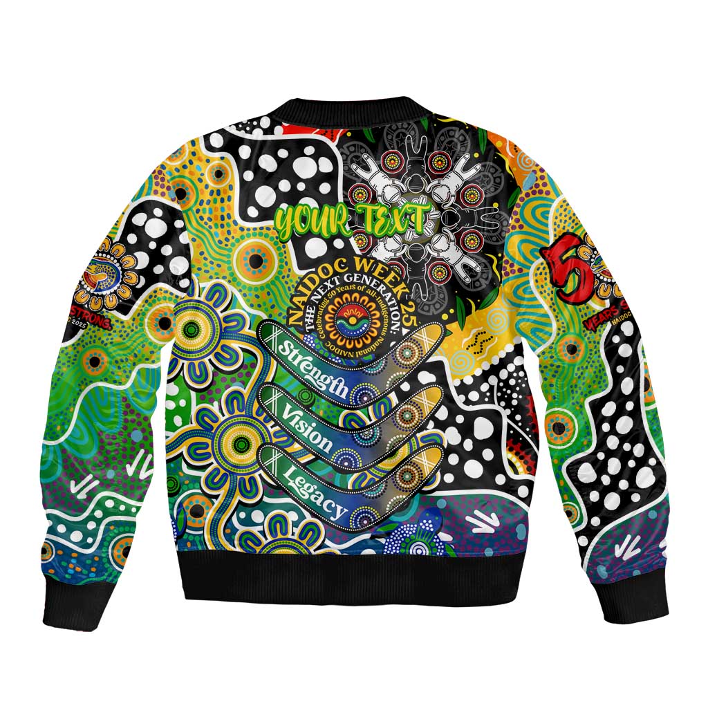 Personalised Eels NRL Celebrating 50 Years of Naidoc Sleeve Zip Bomber Jacket NAIDOC Week 2025 Aboriginal