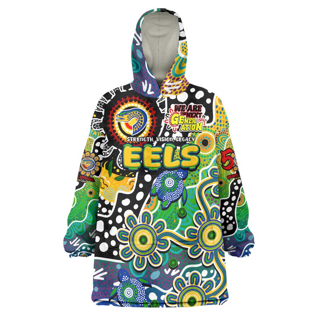 Personalised Eels NRL Celebrating 50 Years of Naidoc Wearable Blanket Hoodie NAIDOC Week 2025 Aboriginal