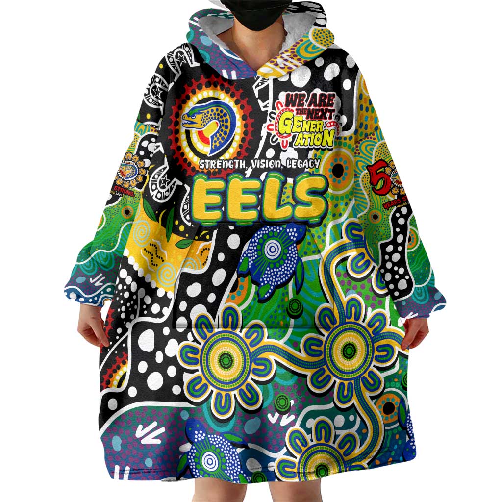 Personalised Eels NRL Celebrating 50 Years of Naidoc Wearable Blanket Hoodie NAIDOC Week 2025 Aboriginal