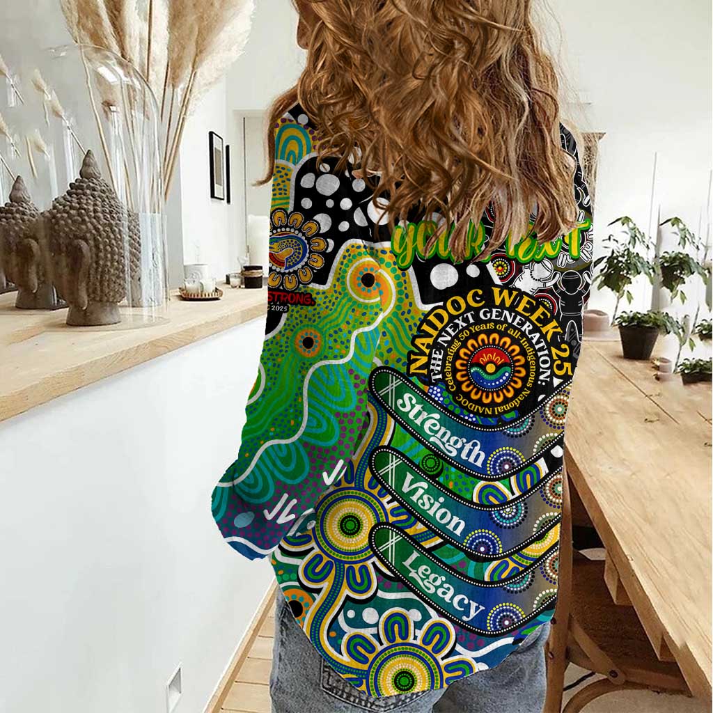 Personalised Eels NRL Celebrating 50 Years of Naidoc Women Casual Shirt NAIDOC Week 2025 Aboriginal