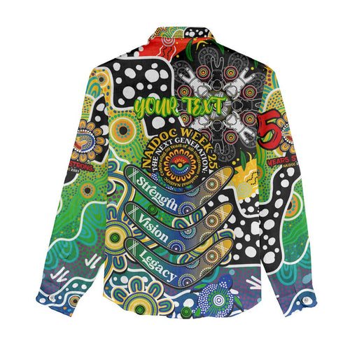 Personalised Eels NRL Celebrating 50 Years of Naidoc Women Casual Shirt NAIDOC Week 2025 Aboriginal
