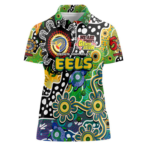 Personalised Eels NRL Celebrating 50 Years of Naidoc Women Polo Shirt NAIDOC Week 2025 Aboriginal
