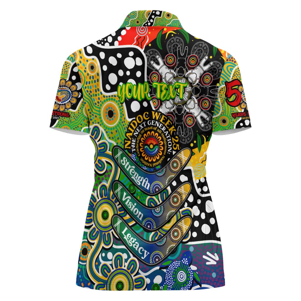 Personalised Eels NRL Celebrating 50 Years of Naidoc Women Polo Shirt NAIDOC Week 2025 Aboriginal
