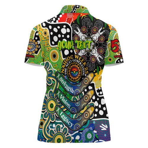 Personalised Eels NRL Celebrating 50 Years of Naidoc Women Polo Shirt NAIDOC Week 2025 Aboriginal