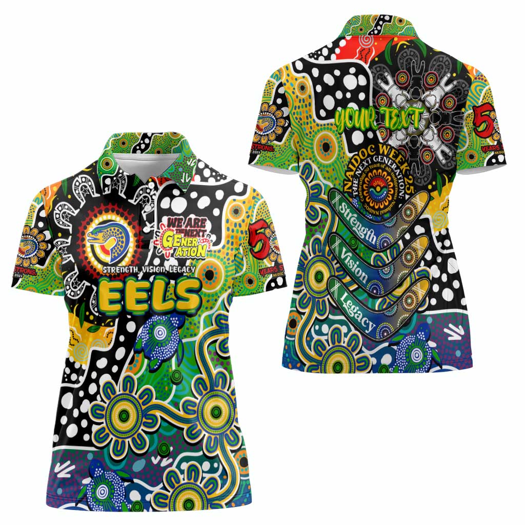 Personalised Eels NRL Celebrating 50 Years of Naidoc Women Polo Shirt NAIDOC Week 2025 Aboriginal