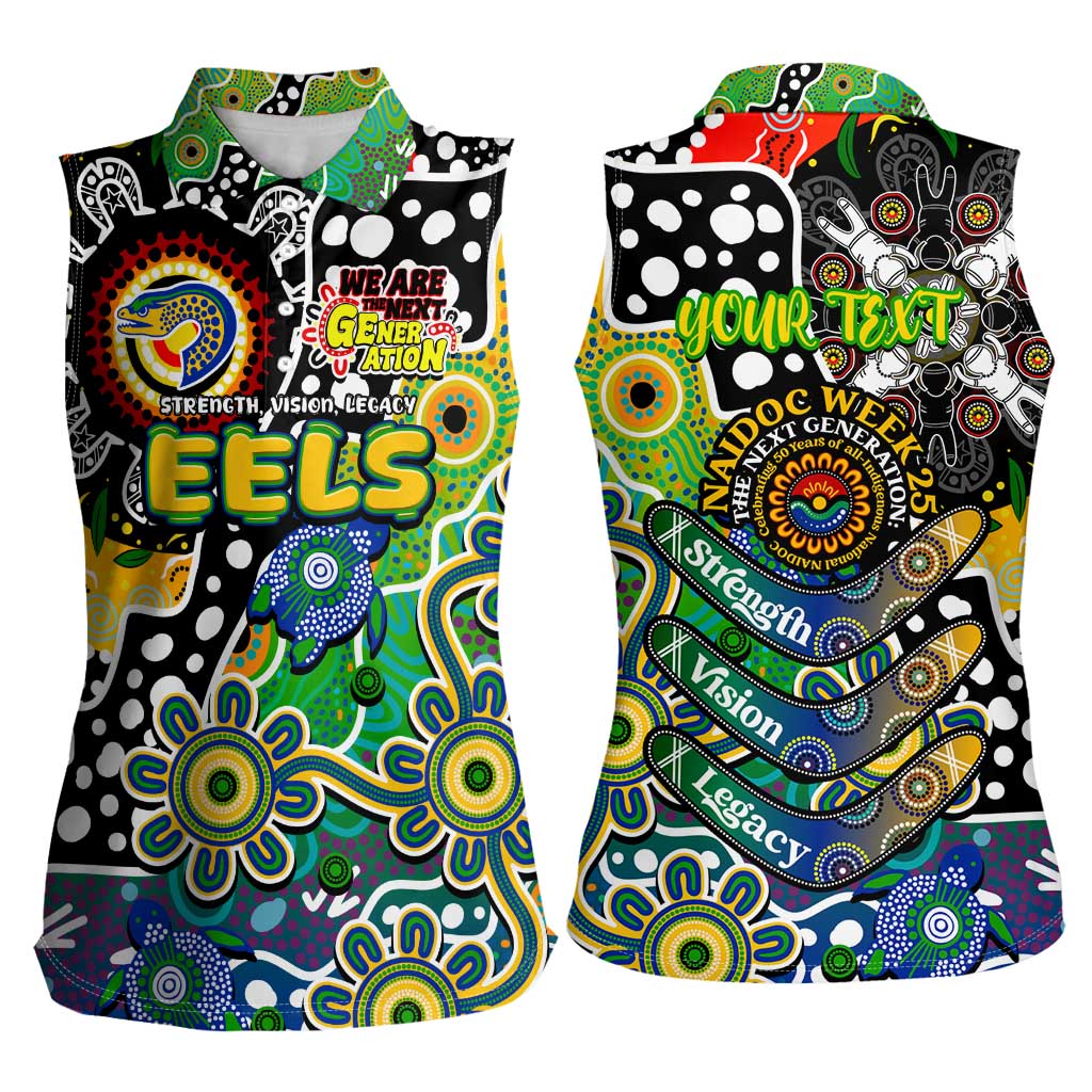 Personalised Eels NRL Celebrating 50 Years of Naidoc Women Sleeveless Polo Shirt NAIDOC Week 2025 Aboriginal