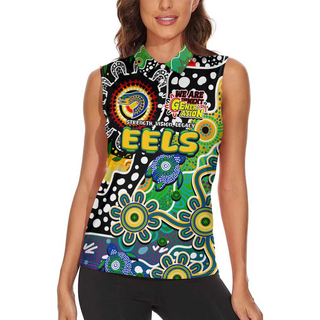 Personalised Eels NRL Celebrating 50 Years of Naidoc Women Sleeveless Polo Shirt NAIDOC Week 2025 Aboriginal