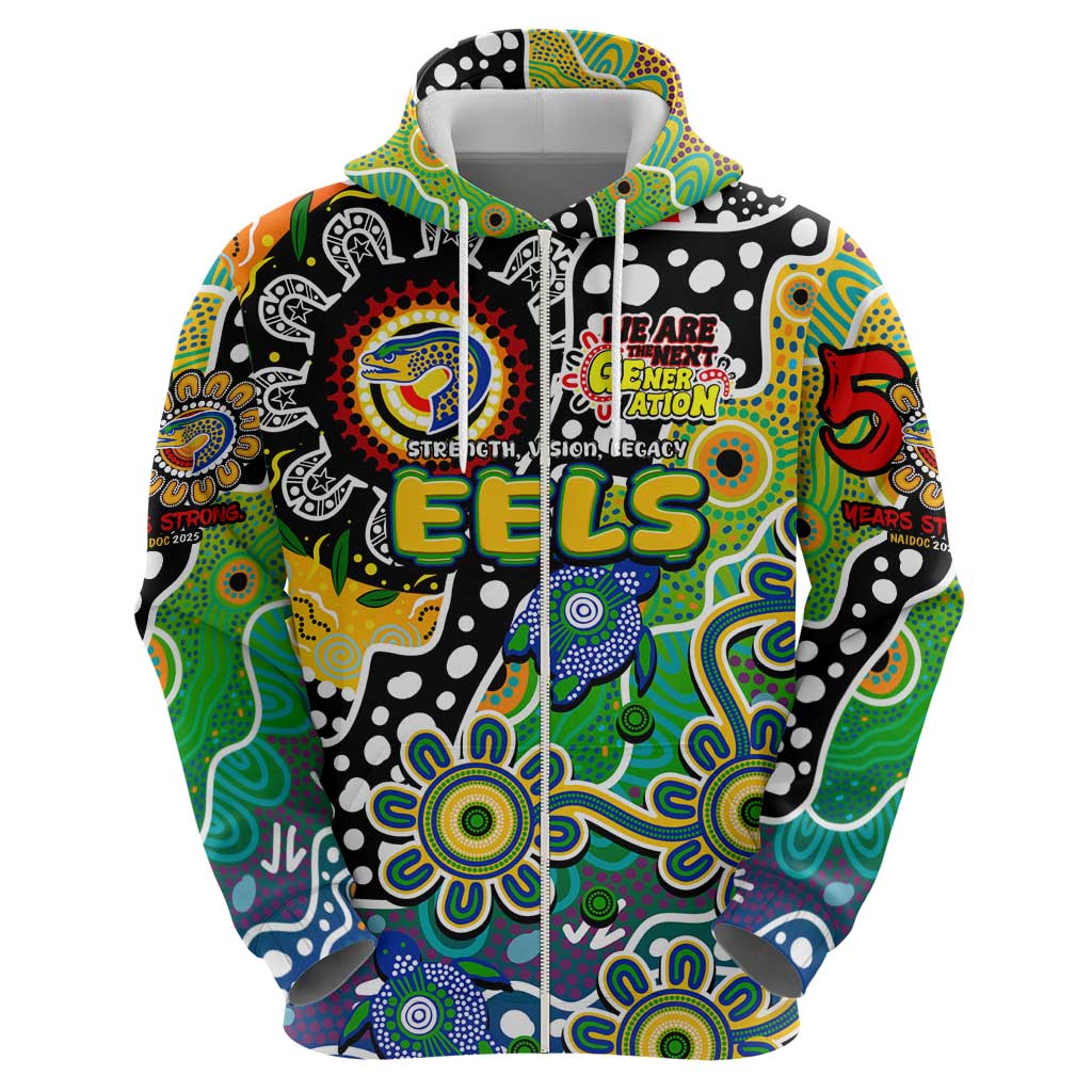 Personalised Eels NRL Celebrating 50 Years of Naidoc Zip Hoodie NAIDOC Week 2025 Aboriginal